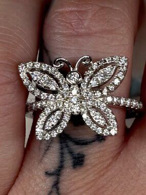 Moissanite Butterfly Ring